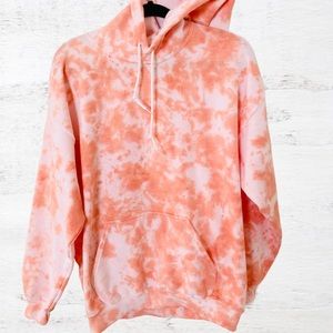 BRAND NEW ORANGE TIE DYE HOODIE—Large
